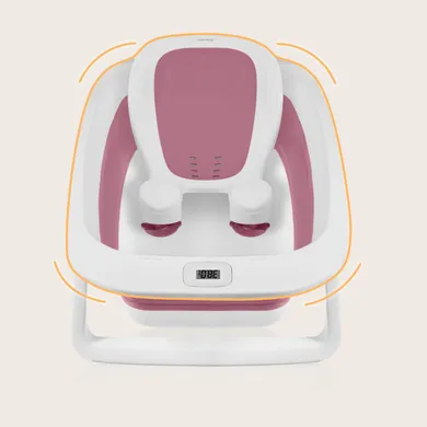 Lionelo, Baby Bubble, cadita de baie pliabila cu termometru, Pink Magnolia