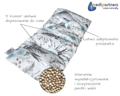 Medi Partners, Flori, perna termica mare cu samburi de visine, albastru
