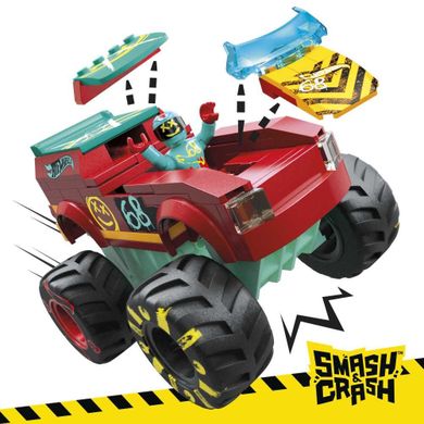 MEGA Hot Wheels, Monster Trucks Demo Derby Extreme Trick Course, set de constructie, 151 piese