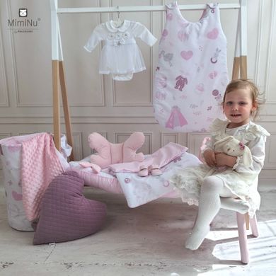 MimiNu, Baby Shower, patura minky, roz, 75-100 cm