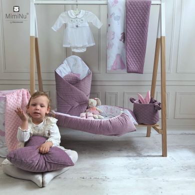 MimiNu, Baby Shower, Velvet, patura de infasat bebelusi, roz