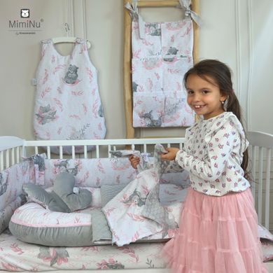 MimiNu, Lulu, cearceaf din bumbac cu elastic, roz, 60-120 cm
