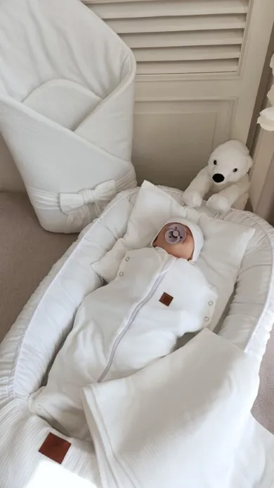 MimiNu, Soft, babynest, 0-12 luni, ecru
