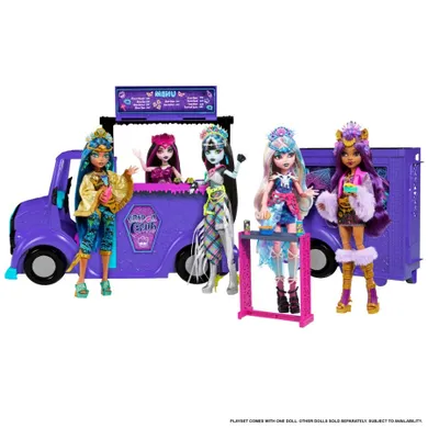 Monster High, Food Truck, set de papusa cu accesorii