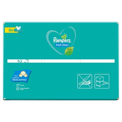 Pampers Fresh Clean, servetele umede, 6 pachete de 80 servetele, 480 buc.