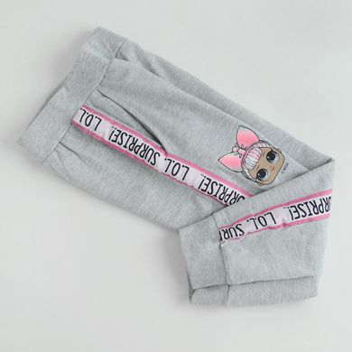Pantaloni trening pentru fete, gri, imprimeu L.O.L. Surprise, Licence Brand
