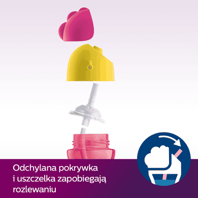 Philips Avent, cana cu pai, roz, 12 luni+, 300 ml, SCF798/02