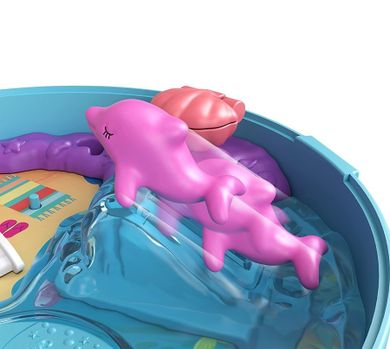 Polly Pocket, Dolphin Beach, set compacta cu papusi si accesorii