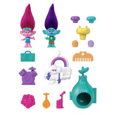 Polly Pocket, Trolls, set compact de joaca cu figurine si accesorii