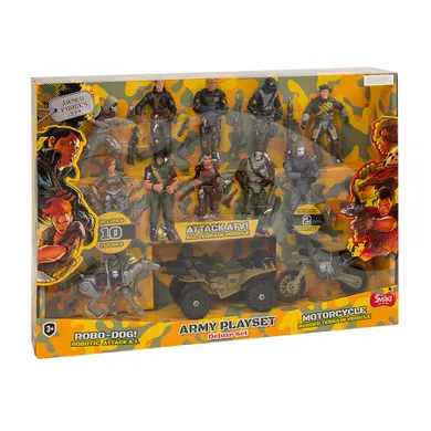 Smiki, Armed Forces, 10 figurine, 3 mijloace de transport, set