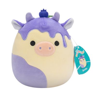 Squishmallows, Benito, Blueberry Cheesecake Cow, jucarie de plus, 19 cm