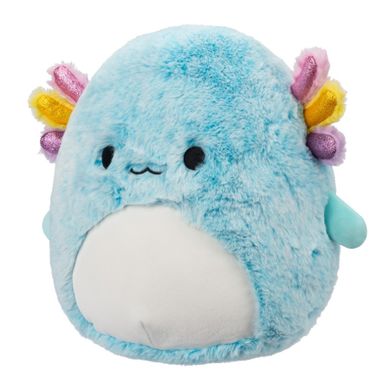 Squishmallows, Fuzzamallow, Irina, Teal Axolotl, jucarie de plus, 30 cm