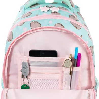 St.Majewski, Pusheen, rucsac pentru scoala, cu 4 compartimente, Mint