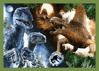 Trefl, Jurassic Park, Dinozaurii amenintatori, puzzle 4 in 1, 207 elemente