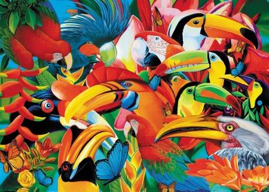 Trefl, Pasari colorate, puzzle, 500 piese