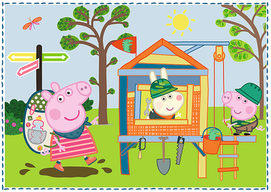 Trefl, Peppa Pig, Amintiri din vacanta, puzzle 4in1, 71 piese