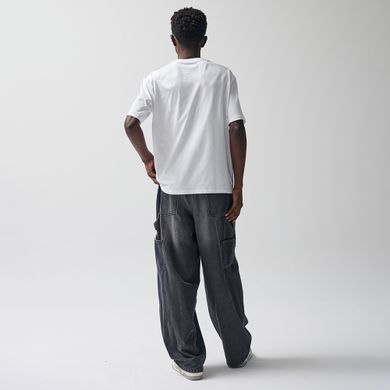 Tricou basic alb cu croiala oversize NOWEAR