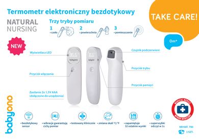 BabyOno, Natural Nursing, termometru digital, fara contact