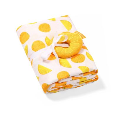 BabyOno, scutece muselina cu zornaitoare, din bambus, orange