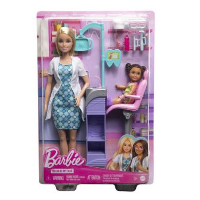 Barbie, Dentist, set de 2 papusi si accesorii