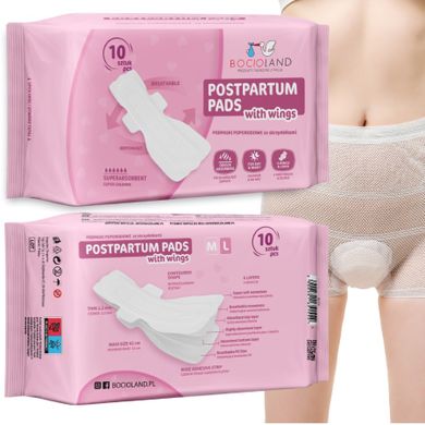 Bocioland, tampoane postnatale, super absorbante pentru zi si noapte, 10 buc.