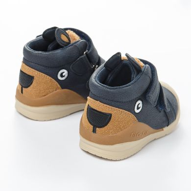 Cool Club, Ghete pentru baieti, bleumarin, model ursulet, brant din piele, talpa Bio-Fit