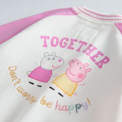 Cool Club, Hanorac cu fermoar pentru fete, ecru, imprimeu Peppa Pig