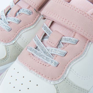Cool Club, Pantofi sport pentru fete, alb, talpa cu leduri, imprimeu Daisy