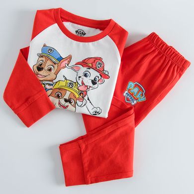 Cool Club, Pijama pentru baieti, alb-rosu, imprimeu Paw Patrol