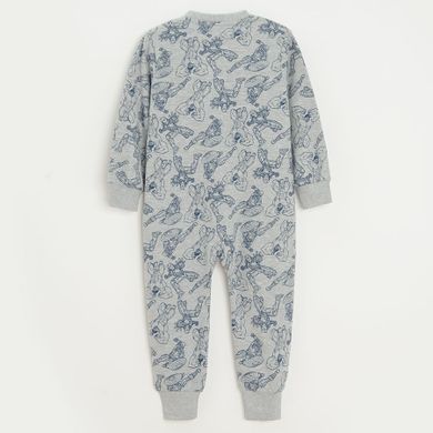 Cool Club, Pijama-salopeta pentru baieti, gri, imprimeu Marvel Super Heroes