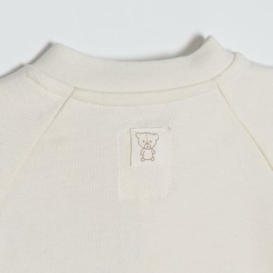 Cool Club, Pijama tip salopeta pentru fete, bumbac organic, ecru