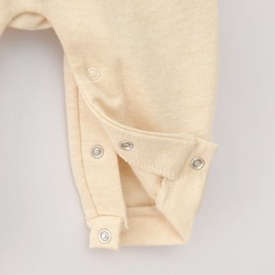 Cool Club, Pijama tip salopeta pentru fete, bumbac organic, ecru, imprimeu Bambi