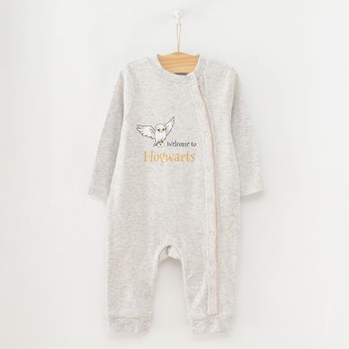 Cool Club, Pijama tip salopeta pentru fete, bumbac organic, mix de culori, imprimeu Harry Potter, set 3 buc.