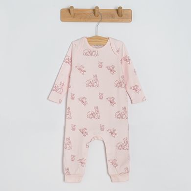 Cool Club, Pijama tip salopeta pentru fete, ecru, roz, imprimeu Bambi, set 3 buc.