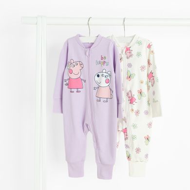 Cool Club, Pijama tip salopeta pentru fete, mix, set, 2 buc., imprimeu Peppa Pig