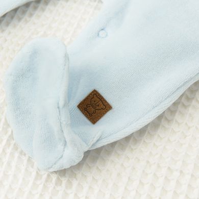 Cool Club, Set pentru baieti, Body cu maneca lunga, Salopeta cu botosei, bumbac organic, ecru-albastru