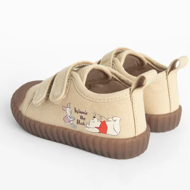 Cool Club, Tenisi pentru bebelusi, maro, talpa Barefoot, imprimeu Winnie the Pooh
