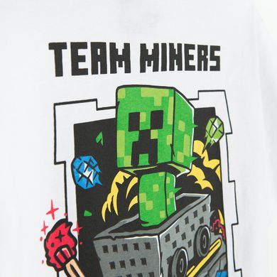 Cool Club, Tricou pentru baieti, alb, imprimeu Minecraft