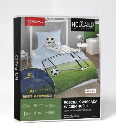 Football, set lenjerie de pat single, fluo, 140-200 cm