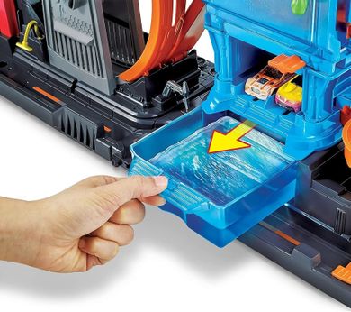 Hot Wheels City, Color Reveal, Spalatorie, set de joaca