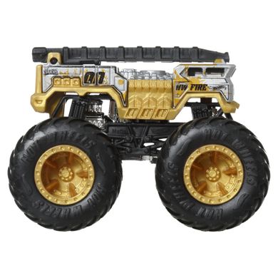 Hot Wheels, Monster Trucks, 5 Alarm + masina Hot Wheels, scara 1:64, JCG37