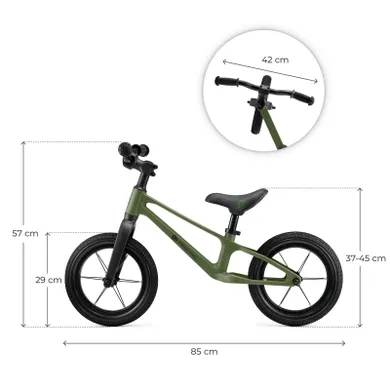 Kinderkraft, Eter, bicicleta fara pedale, Green