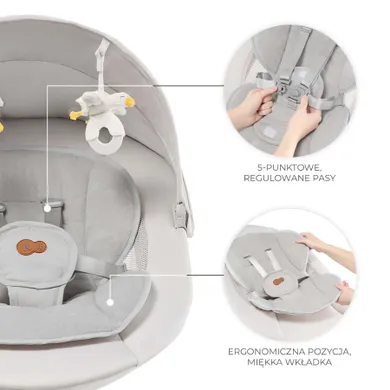 Kinderkraft, Tulsy, balansoarul-sezlong electric, beige