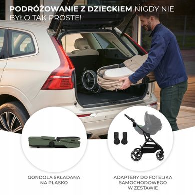 Kinderkraft, Yoxi, Mink Pro, carucior multifunctional 3 in 1, Mystic Green
