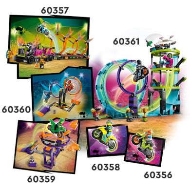 LEGO City, Stuntz, Provocarea de cascadorii pe rampa cu saritura prin cos, 60359