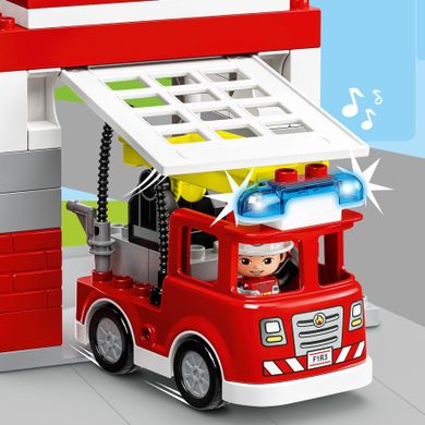 LEGO DUPLO, Remiza de pompieri si elicopter pentru salvare, 10970