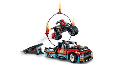 LEGO Technic, Camion si motocicleta pentru cascadorii, 42106