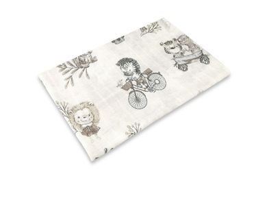 MimiNu, Zoo pe biciclete, scutece din tetra, bej, 70-80 cm, 3 buc.