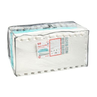 Smiki, covoras din spuma, puzzle, turcoaz, 96 elemente, 180-180 cm