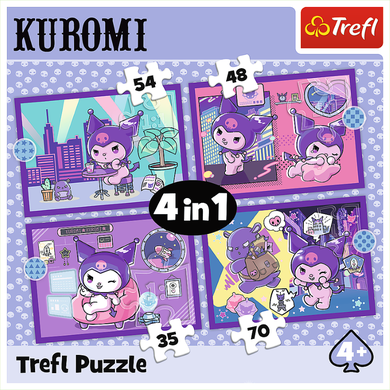 Trefl, Kuromi, puzzle 4in1